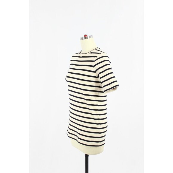 JIL SANDER Mariniere Ivory Black Striped Cotton Jersey T-Shirt, Size S - Picture 9 of 15